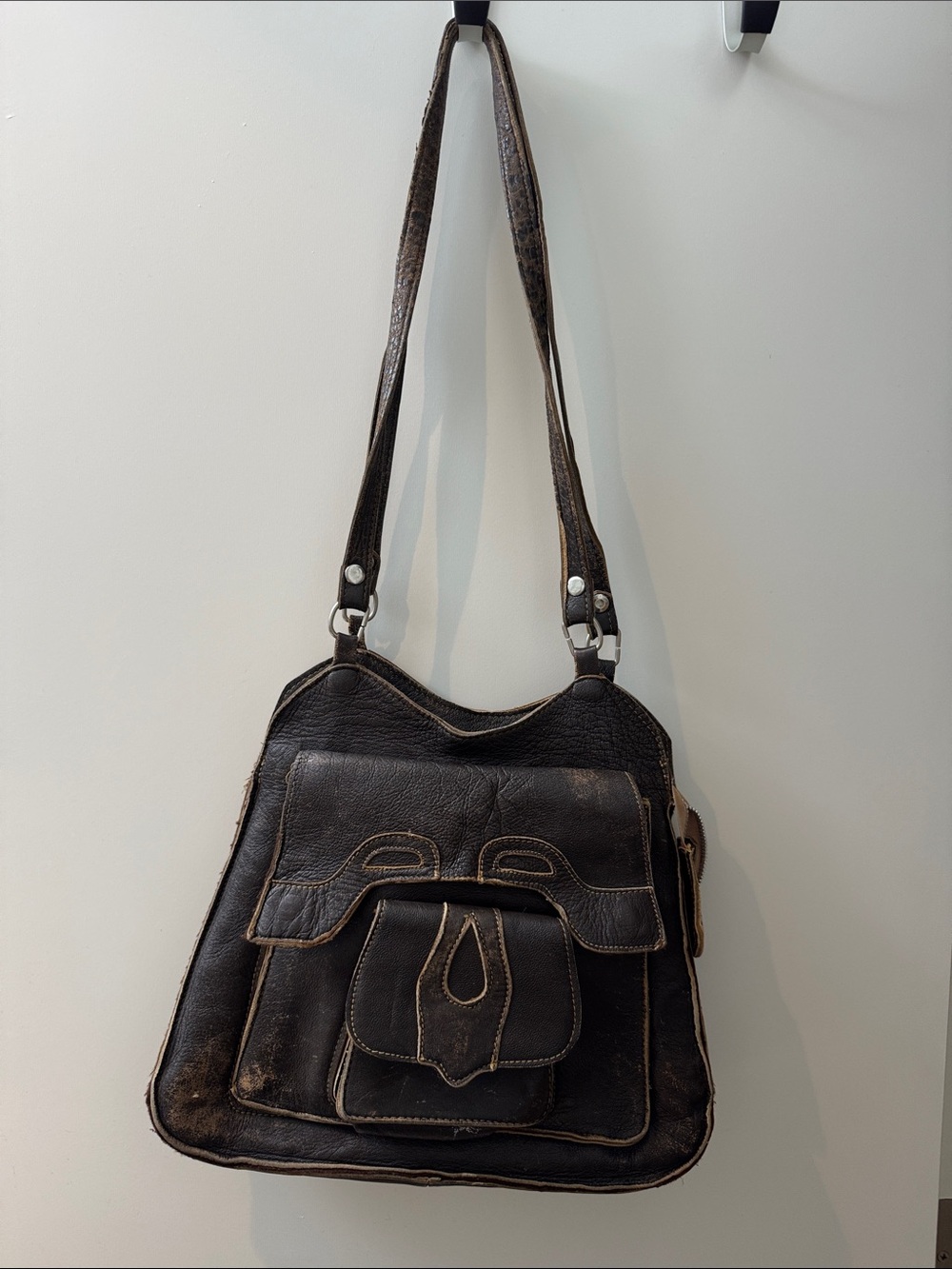 70s Persian Leather Shoulder Bag